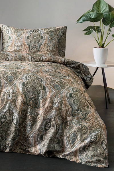FAVORA Bellora Premium 100% Cotton Satin Double Duvet Cover Set - Green