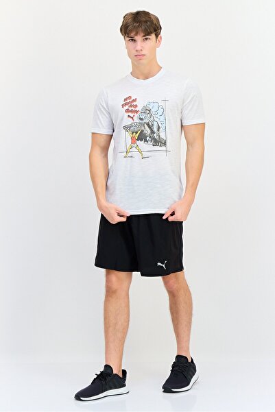 Puma Men Sportswear Fit Graphic Print Short Sleeves Training T-Shirt, White