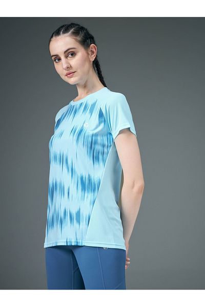 Technosport By Styli Women Blue Raglan Sleeve Slim Fit Top