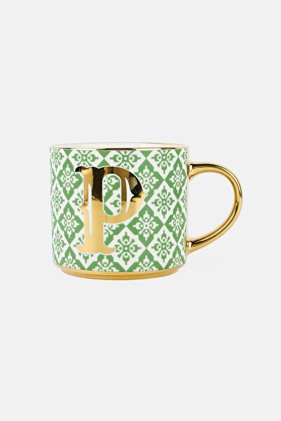 NANETTE LEPORE Vintage Mug With Gold Initial P 450 ml, Multicolor