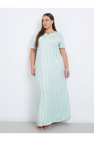 Styli Plus All Over Print Nightdress