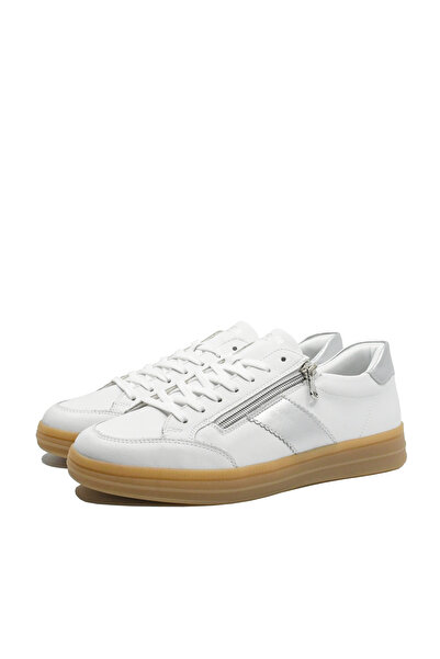 Remonte Women's Sports Shoes White with Silver Details, Leather