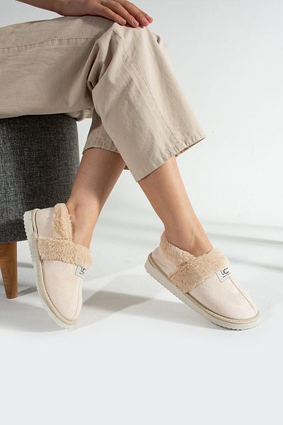 Peta Papuci de iarnă unisex cu lână în interior - Cizme de acasă cu talpă Eva - Pantofi