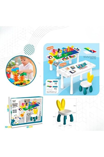 Biki Children's Double-Sided Activity Table: 4-in-1 Fun and Unlimited Learning! | Engineering Toy