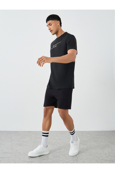 Styli Men Black Regular Fit Waffle Knit Shorts