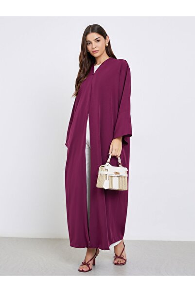 Styli Textured Abaya with Button Loop Closure