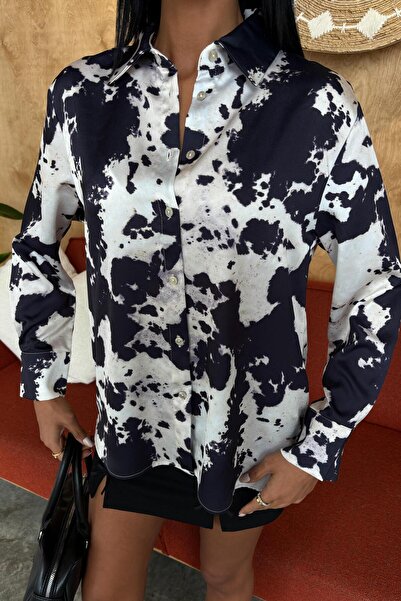 Modayakamoz лейла мистецтво новий погляд на мистецтво Сатинова сорочка з батиковим візерунком 3467