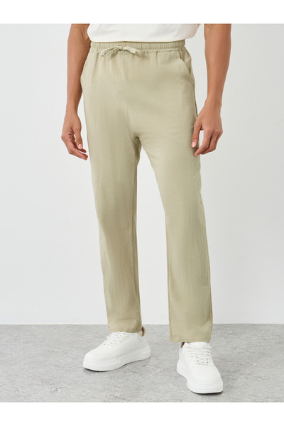 Styli Relaxed Fit Drawstring Waist Woven Pants