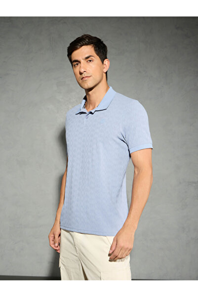 Technosport By Styli Men Jacquard Slim Fit Sports Polo