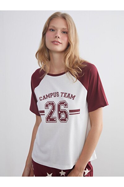 LC Waikiki Sparkling Selections from Shining Store |   Crew Neck Printed Women's Pajama Set