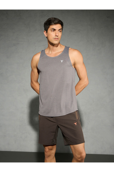 Technosport By Styli Men Grey Melange Slim Fit Tank