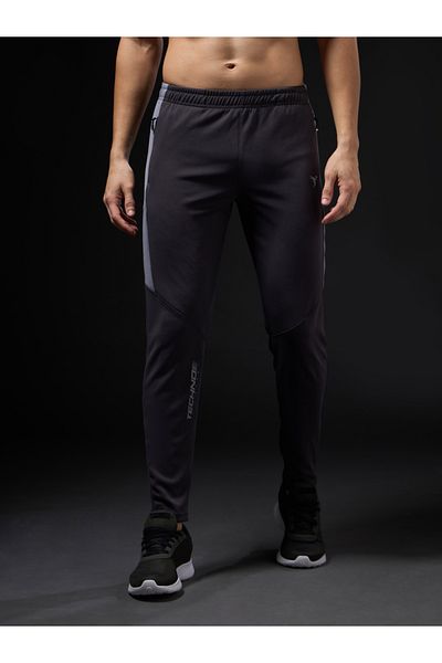 Technosport By Styli Men Contrast Side Panel Slim Fit Track Pants