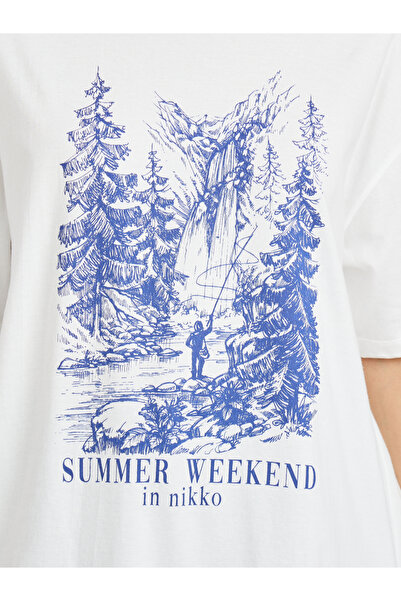 Styli Oversized Graphic Print Longline T-Shirt