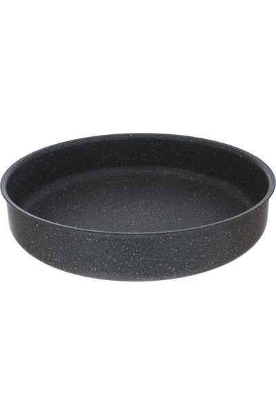 Alsaif Gallery Granite Oven Tray Set, Hasveer, 3 Pieces, Turkish, Round - Dark Gray