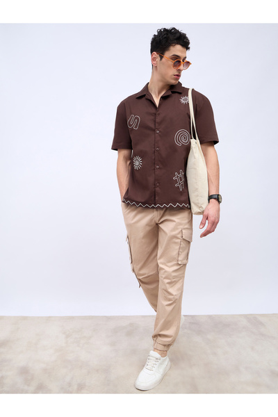 Styli Relaxed Fit Tapered Cargo Jogger in Cotton Twill