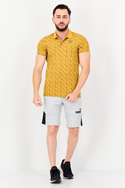 Puma Men Slim Fit Short Sleeves Outdoor Polo Shirt, Gold