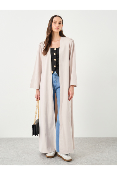 Styli Women Off White Front Open Regular Fit Kimono