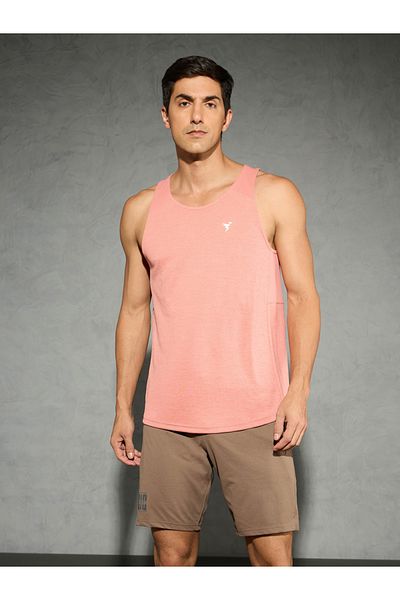 Technosport By Styli Men Orange Melange Slim Fit Tank