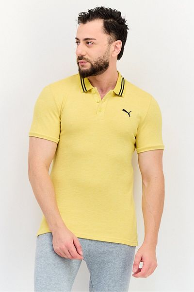 Puma Men Sportswear Fit Short Sleeve Outdoor Polo Shirt, Yellow