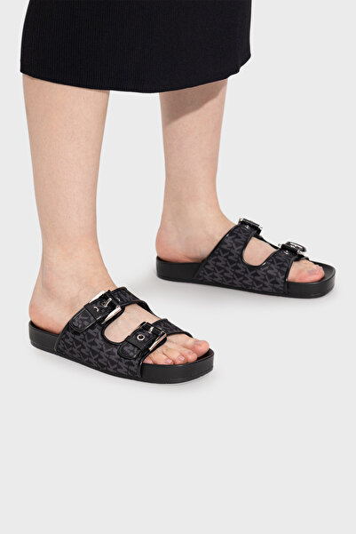 Michael Kors Logo Baskılı Çift Bantlı Kemerli Terlik 40T5BYFS1D001 TERLİK 40T5BYFS1D 001