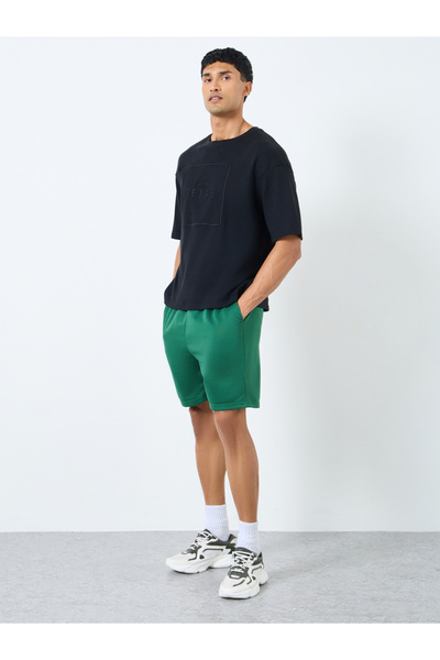 Styli Solid Regular Fit Shorts with Drawstring