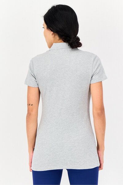 Puma Women Sportswear Fit Embroidered Logo Outdoor Polo Shirt, Grey