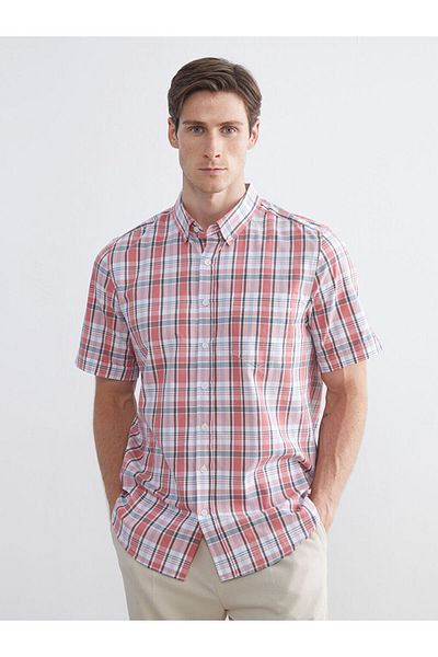 LC Waikiki Quality Parts from Celebi Store |   Regular Fit Short Sleeve Plaid Men's Shirt