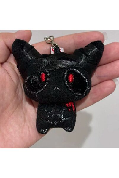 Choice1 سلسلة مفاتيح وبري سوداء مرعبة للهالوين، دمية دموية مخيفة، حقيبة قوطية...