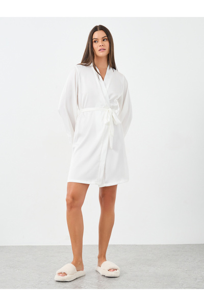 Styli Back V Shape Lace Trim Robe