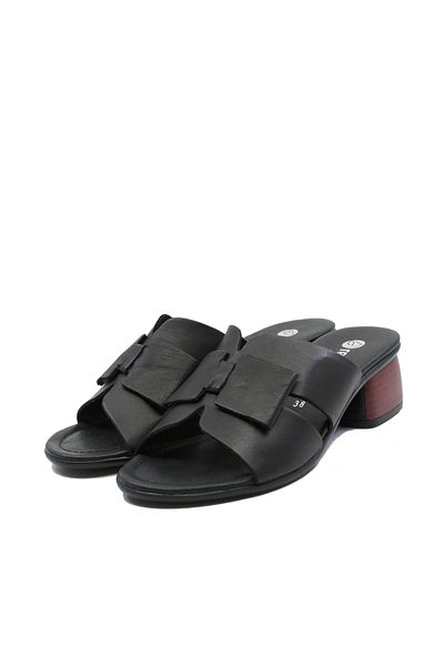 Remonte Women's Black Leather Saboti with Bow