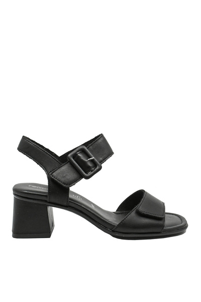 Remonte Elegant Women's Sandals from Genuine Black Leather with Adjustable Straps