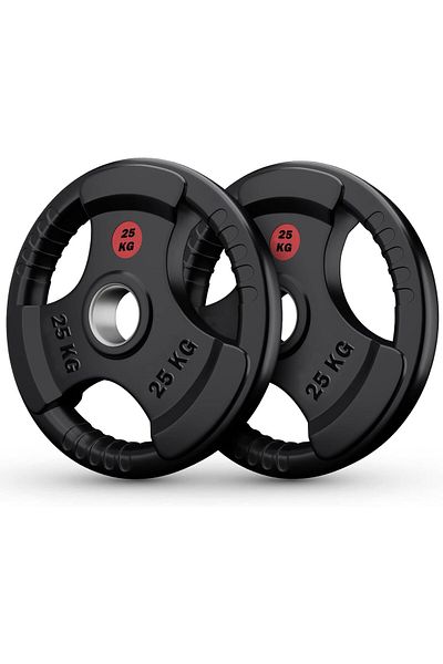 Alcoach Rubber fitness Olympic Weight Plates, 2-inch Olympic Grip Plate for Weightlifting and Streng