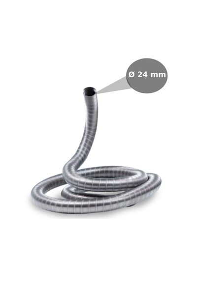 PAA-auto Flexible gas exhaust tube, 2 layers, stainless steel, inner Ø 24mm, car heaters, generators, ovens