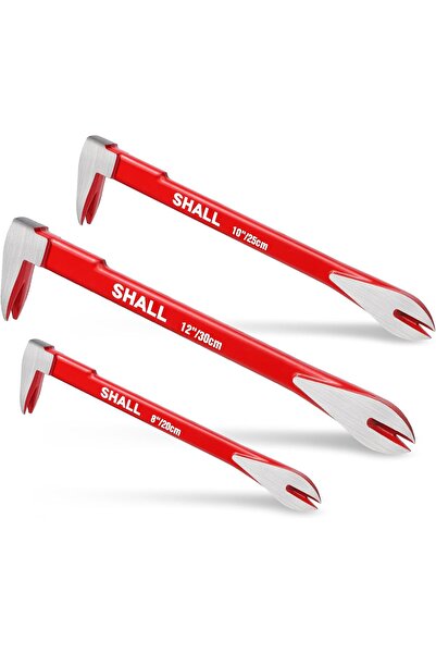 SHALL 3-Piece Nail Puller Tool Set, 12’’, 10’’, 8’’ - Heavy Duty & Mini Cats ...
