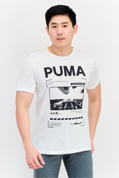 Puma Men Sportswear Fit Short Sleeve Outdoor T-Shirt, White