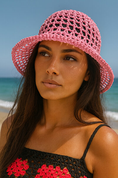 Talinhandmade Straw Mesh Bucket Hat (Paper Rope – Adult Compatible)