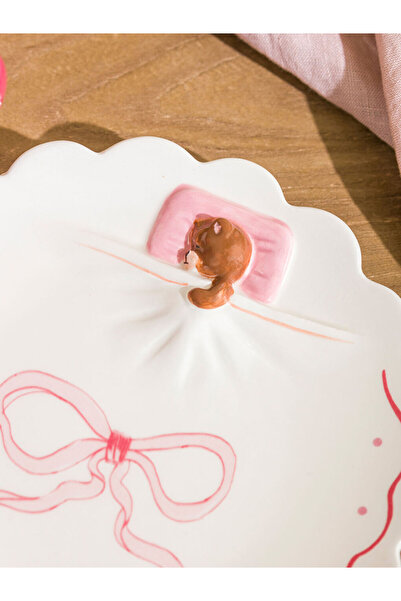 LC Waikiki Esvab Giyim'den Şık Tercihler | Fiyonk Baskılı Seramik Pasta Tabağı 18 cm