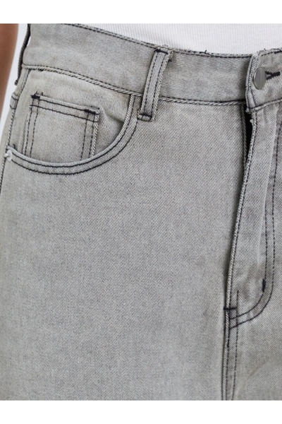 Styli High Rise Straight Fit Faded Jeans