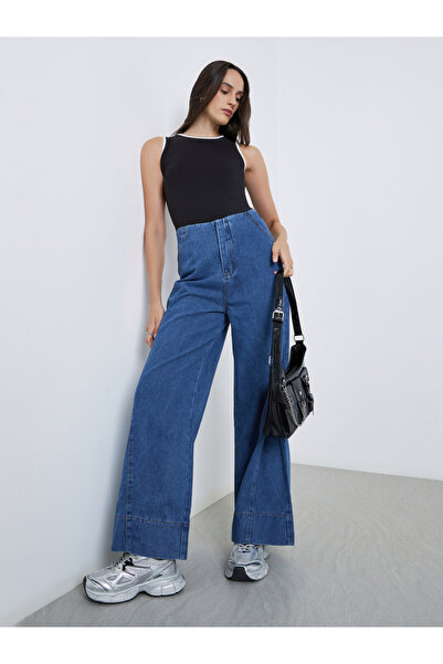 Styli جينز عالي الارتفاع وواسع الساق