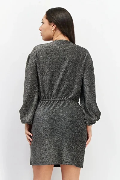 Sinsay Women Textured Mini Dress, Black