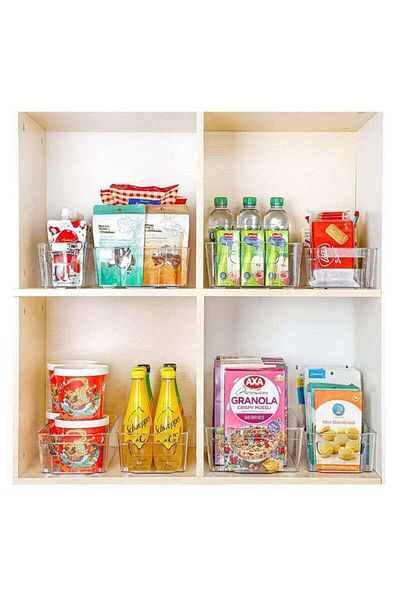 COOYA 6PCS Refrigerator Organizer Bins,Built-in Handle,BPA-free,Clear Plastic,Easy to Clean,Use for Home