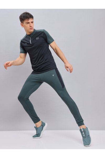 Technosport By Styli Men Contrast Side Panel Slim Fit Track Pants
