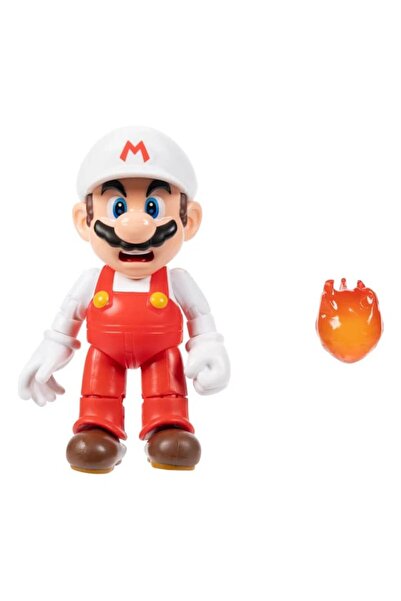 Jakks Pacific Super Mario Figurine Fire Mario with Fireball, 10cm