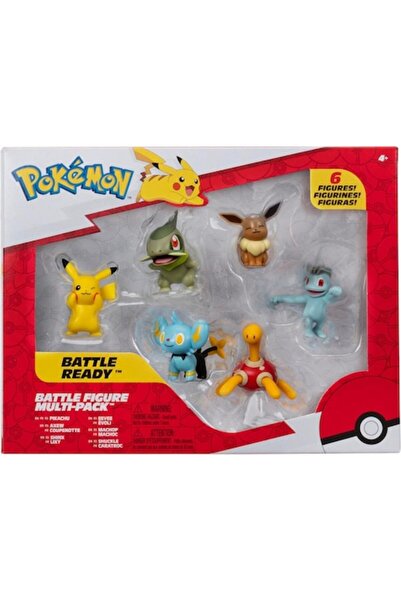 Pokémon Set figurină Pokemon, 6 piese, Pikachu, Shuckle, Axew, Shinx, Eevee, Machop, 5 cm