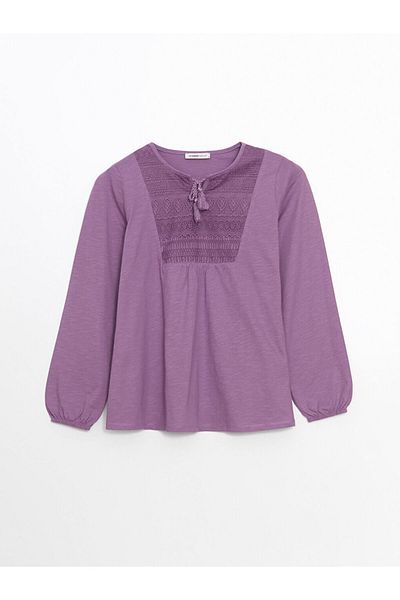 LC Waikiki Quality Parts from Celebi Store |   Tie Collar Embroidered Women's Blouse