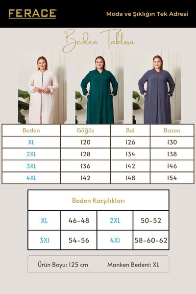 Ferace Women's Large Size Hijab Seasonal Wear Exit Cap
