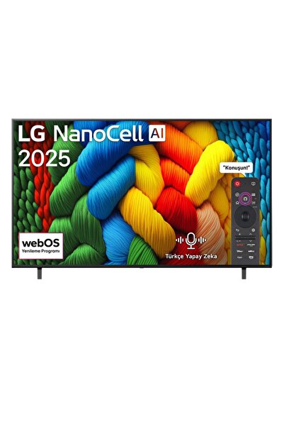 LG 75NANO80A6B 75 inç 190 cm UHD 4K Smart TV AI Sihirli Kumanda webOS25,Uydu Alıcı