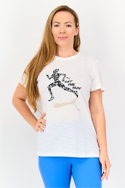 Puma Women Sportswear Fit Short Sleeve Running T-Shirt, White