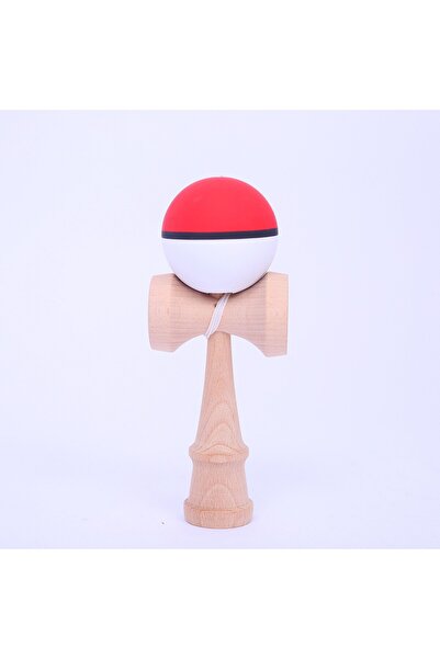 Kendama interactivă din lemn, 18 cm, roșu degrade + alb