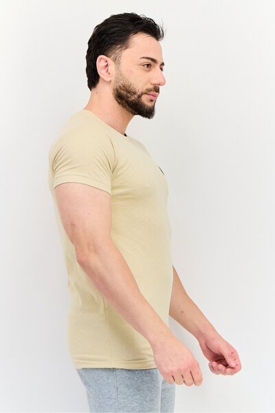 Puma x One8 Men Slim Fit Short Sleeve Outdoor T-Shirt, Dark Beige